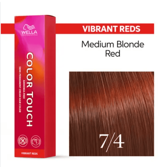Wella Color Touch 7/4 Medium Blonde Red, 2 oz VIP Extensions