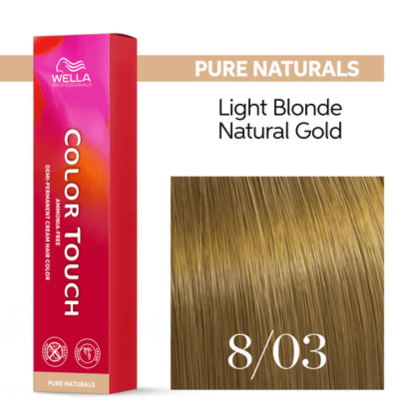 Wella Color Touch 8/03 Light Blonde Natural Gold 2 oz VIP Extensions