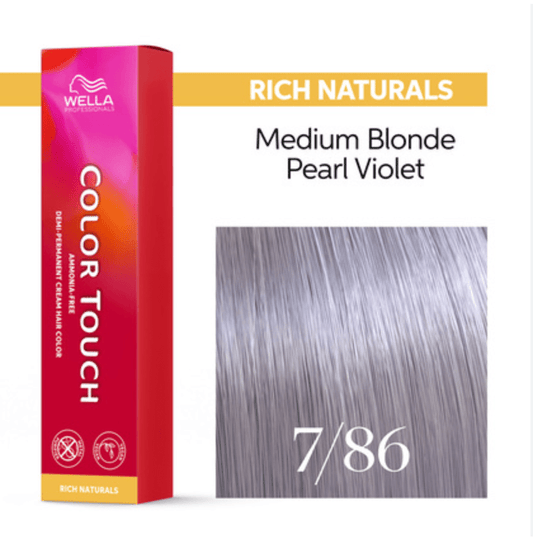 Wella Color Touch Rich Naturals 7/86 Medium Blonde Pearl Violet VIP Extensions