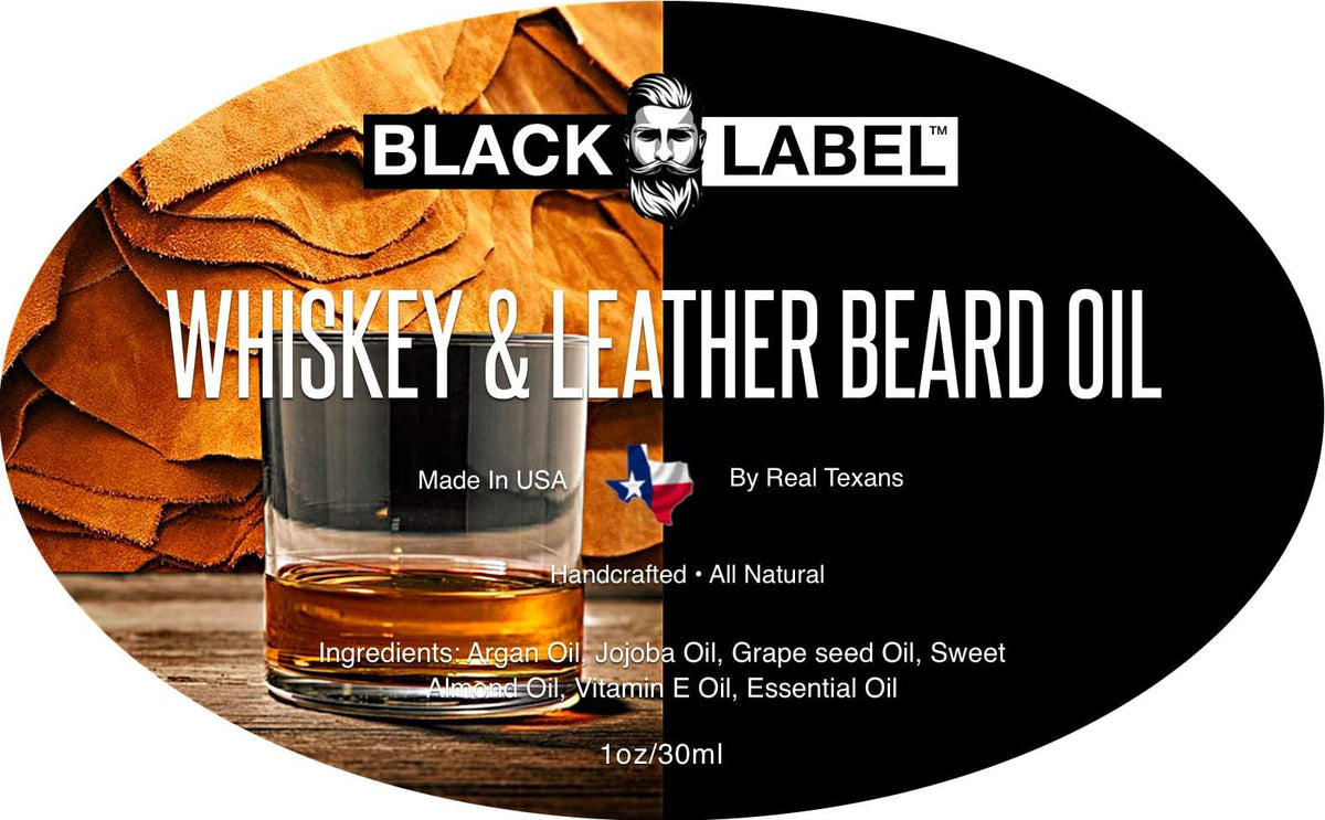 Whiskey and Leather Beard Oil Blacklabel Beard Company