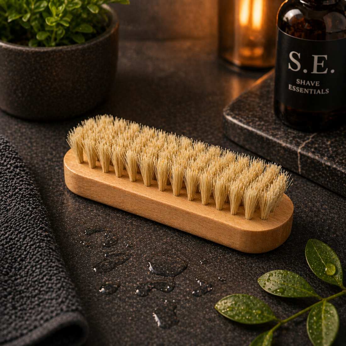 Wooden Nail Brush Shave Essentials