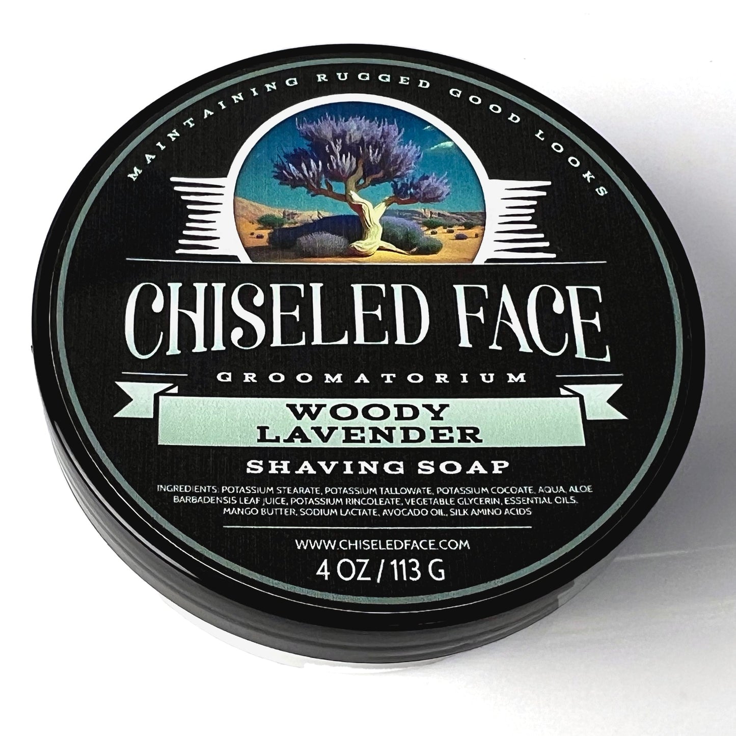 Woody Lavender – Shaving Soap Chiseled Face