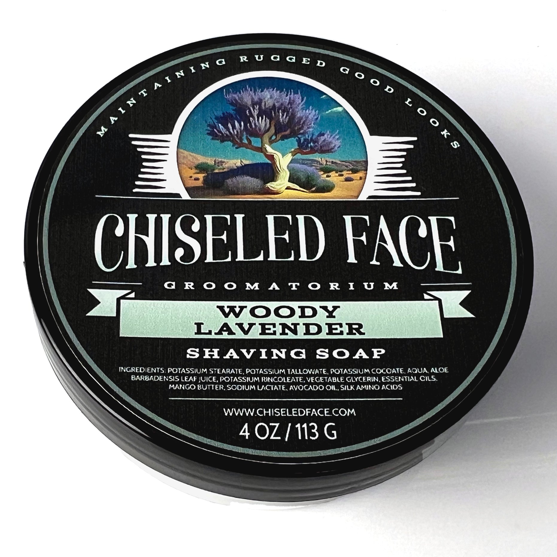 Woody Lavender – Shaving Soap Chiseled Face