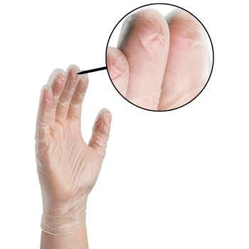 Ammex X3 Clear Vinyl Industrial Latex-Free Disposable Gloves VIP Extensions